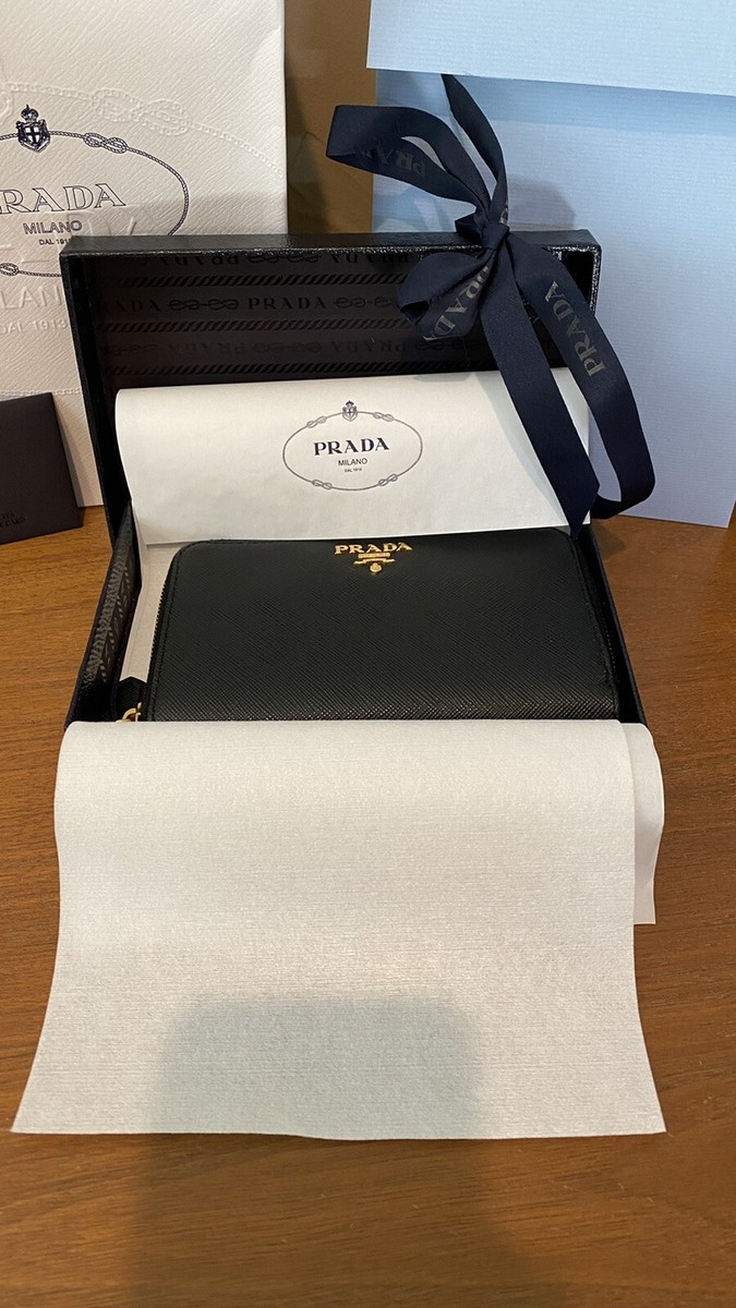 小物 PRADA PORTAFOGLIO LAMPO Authentic PRADA Portafoglio Lampo Bi-fold Wallet 1ML225 Red