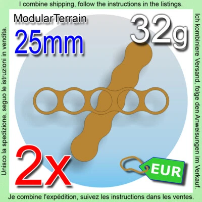LASERCUTNPLAY.COM 2x MDF Movement Tray 25mm Round 5 Bases Warhammer Age Of Sigmar AOS Apocalypse