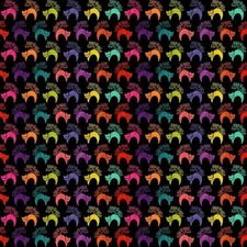 Feline Drive Fabric BOOTIFUL Scaredy Cats on Black - Fat Quarter (18"x22") FQ