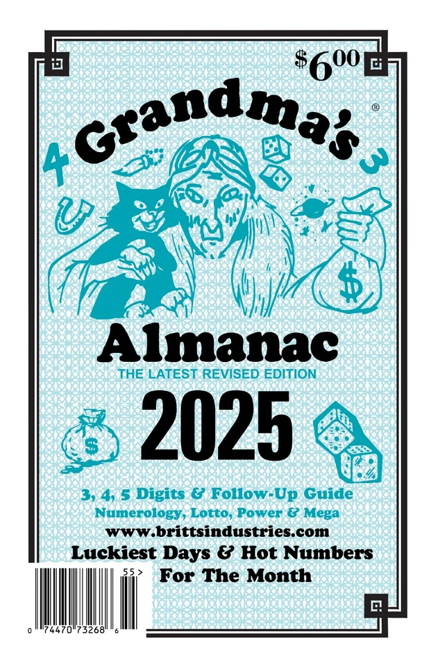 2025 Grandma's Almanac - Lottery Book - Dream Book - Numerology Book - Lottery