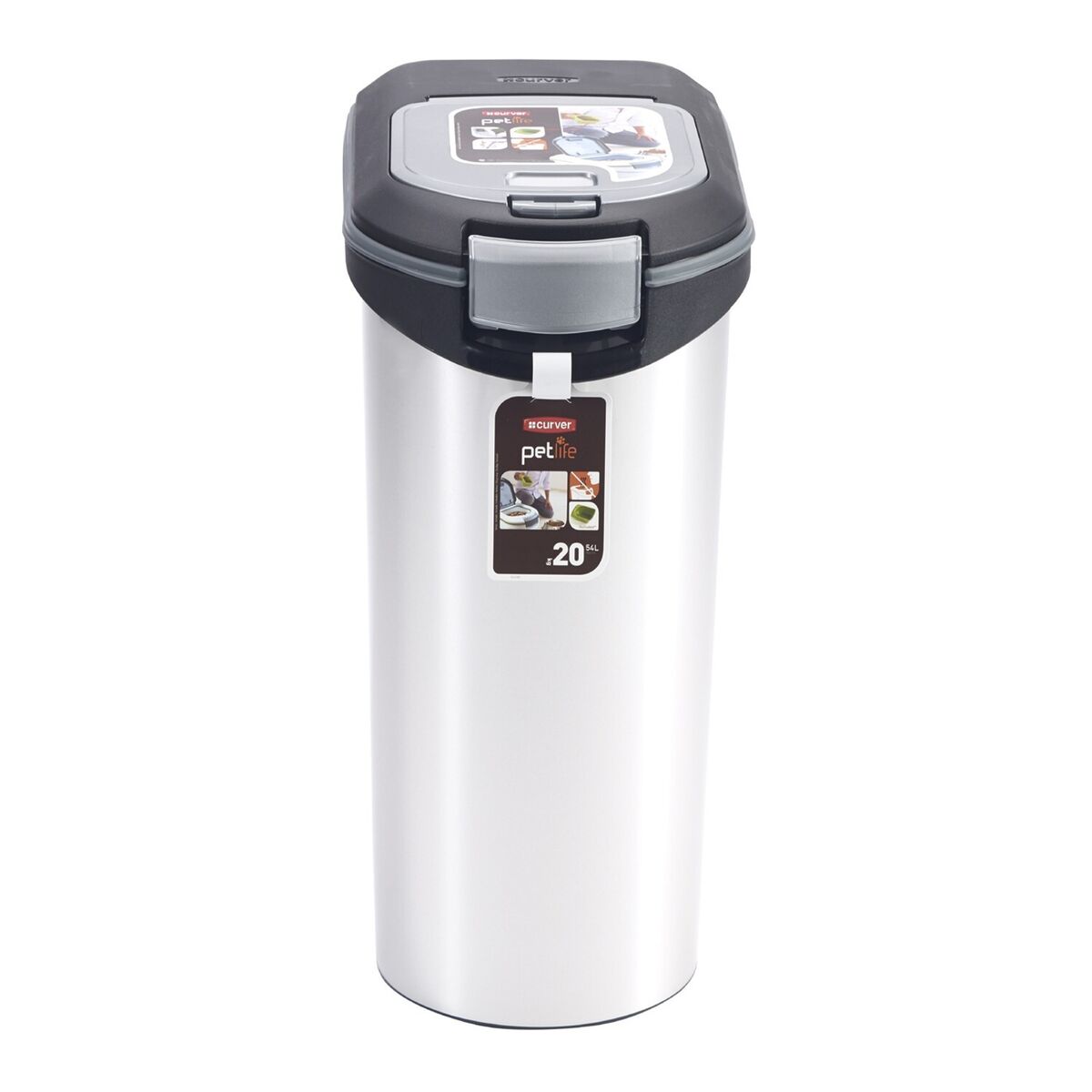 20kg Pet Food Storage Container Box Kibble Wheels Scoop Cat Dog