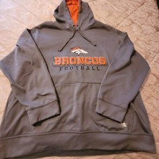 DENVER BRONCOS HOODED PULLOVER SWEATSHIRT, SIZE XL