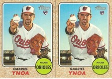 2 CARD 2017 TOPPS HERITAGE GABRIEL YNOA BASEBALL CARD LOT #557