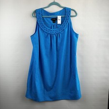 NWT LANE BRYANT women's size 28 blue sleeveless dress with pockets