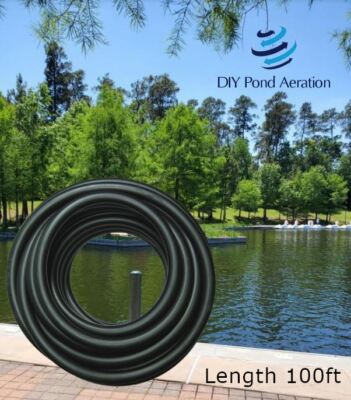 NEW SELF Sinking Hose 3/8'' ID 100-Ft Roll Weighted Black Poly Tubing Airline