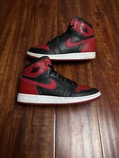 Jordan 1 Retro High Bred Banned Sneakers - Red / Black - Size 7y - SHIPS ASAP