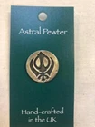 ENGLISH PEWTER - SIKH KHANDA - LAPEL PIN BADGE SIKHISM
