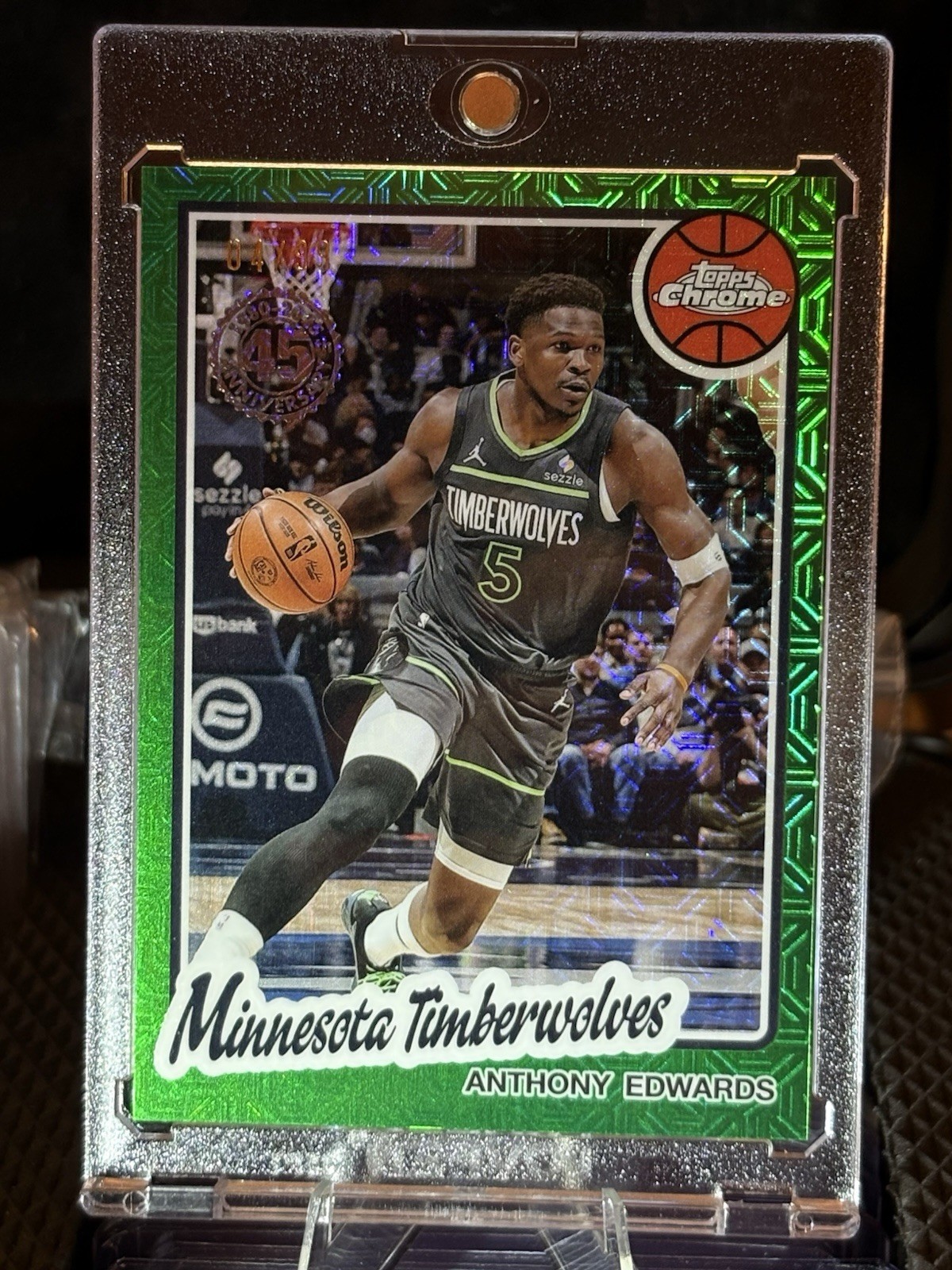2025-26 Topps Chrome - 1980-81 Anthony Edwards #TC-AE Green Mojo Refractor /99