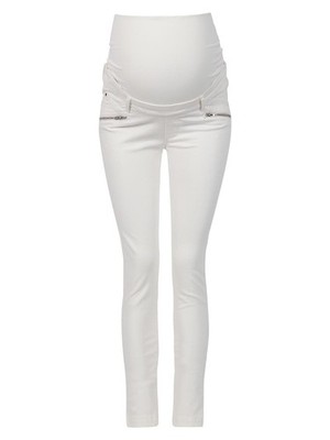 Bellybutton Maternity Damen Umstandshose mit Strickbund Weiß