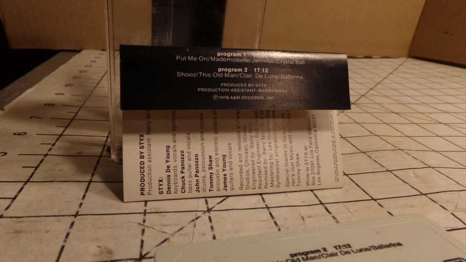 STYX - CRYSTAL BALL CASSETTE 1976 A&M RECORDS CS-3218, Tested, Works - Image 4 of 4