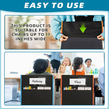 12 Pcs Classroom Chair Pockets, 17 x 15 Inch Seat Sacks for Chairs, Buddy Pocket