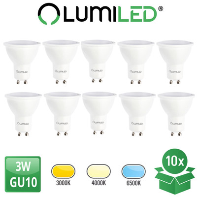 LUMILED 10x LED Leuchtmittel GU10 3W 270lm Warmweiß/Neutralweiß/Kaltweiß 120°