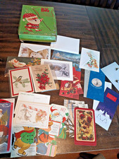 Vintage Christmas Card Ephemera and Postcards Lot Unused with Envelopes 40 