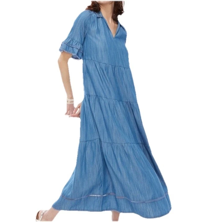 chicos tencel denim midi dress Denim Belted Midi Shirtdress