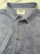 Linksoul Golf Men’s M Blue Floral AOP Golf Polo Shirt