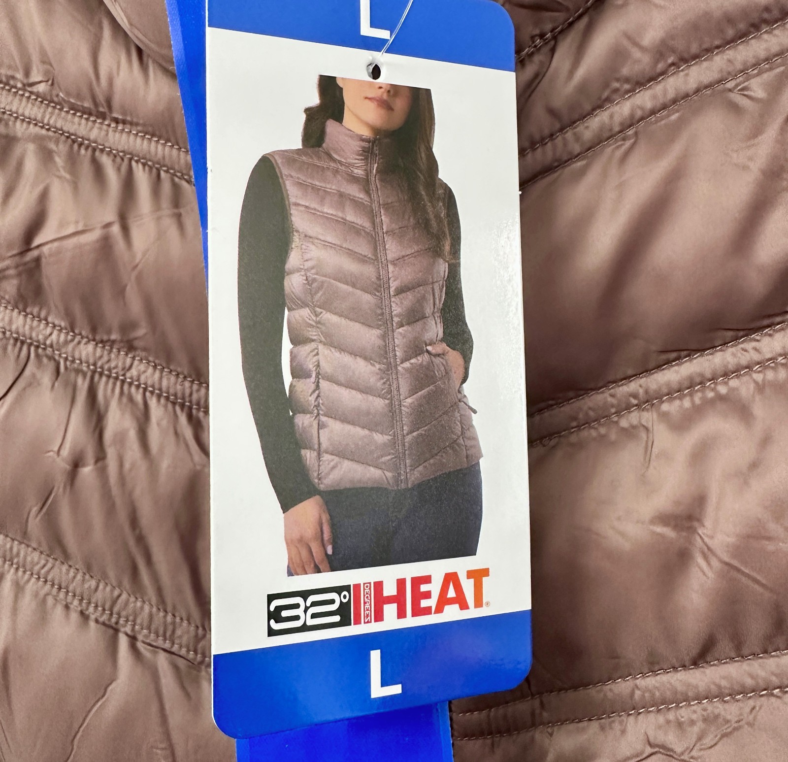 32 Degrees Women’s Lightweight Warmth Stand Up Collar Vest, Pink