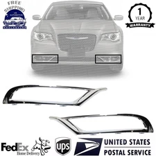 New Front Bumper Fog Light Trim Moldings Chrome For 2015-2021 Chrysler 300