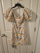 ASTR The Label NWT Floral Puff Sleeve Mini Dress Size L