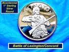 GEM Proof Silver Round  ➫ Bicentennial Lexington/Concord Battle of 1775  ➫NCS