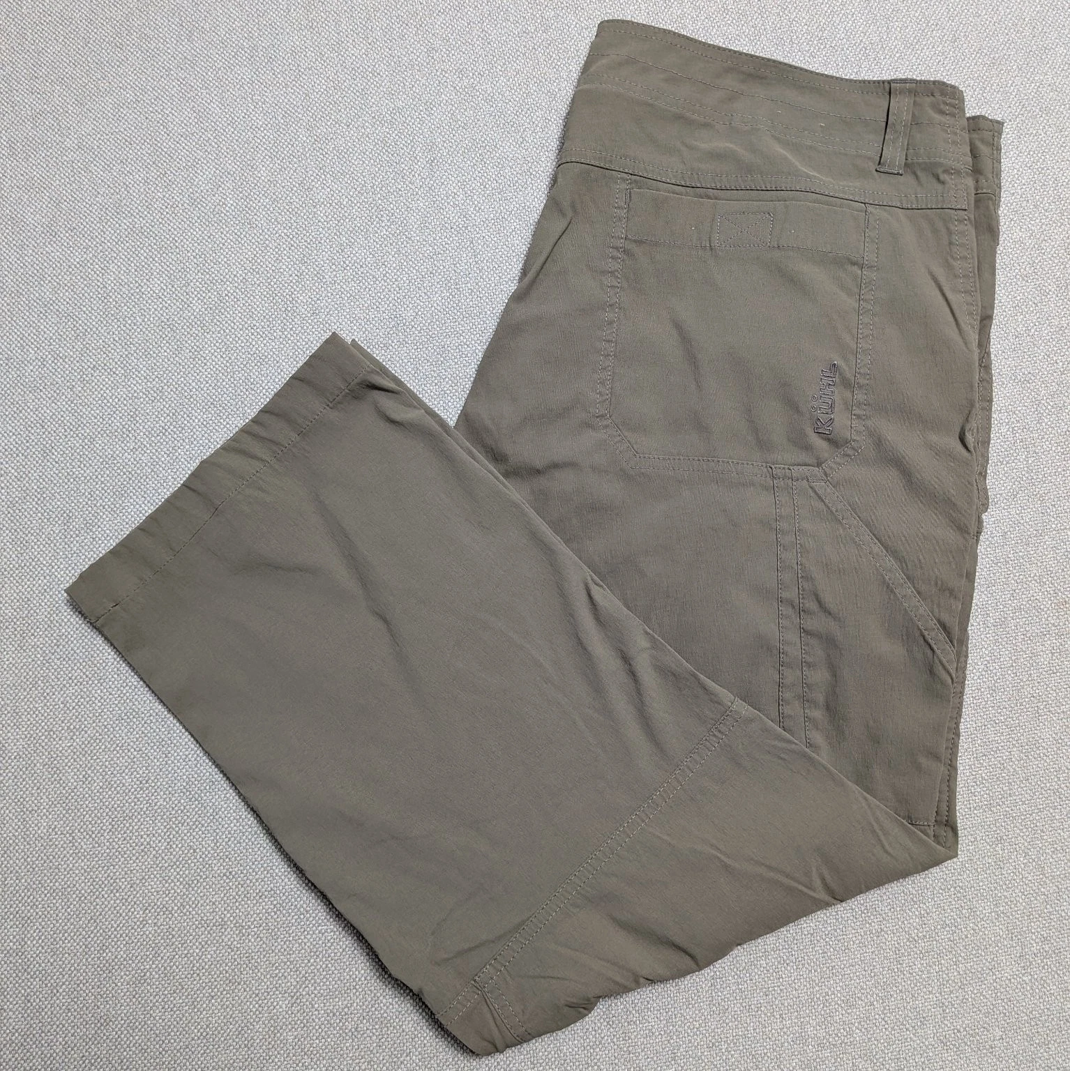 KUHL Renegade Pants Men's Khaki Green 40x30 Outdoor Hiking Stretch Gorpcore