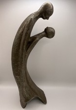 Dutch Artist Geert Kunun Abstract Ceramic Sculpture in Clay Couple 