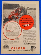 1947 Oliver Corporation Raydex TNT Plow Tractor Farm Machinery Iowa Corn USA Ad