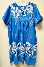 NWOT Anthony Richards Muumuu House Dress Women’s Plus 2X Tropical Blue Lounger
