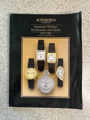 Sotheby's : Important Watches, Wristwatches and Clocks NY Oct 29 1991 Catalog