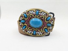 BUCKLE RAGE Beaded Womens Southwestern style buckle on 21" Belt READ
