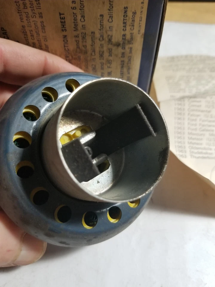Vintage Stant Mfg FR75 Oil Filler Breather Cap w/ Adjustable Orifice 1963 - Image 4 of 4