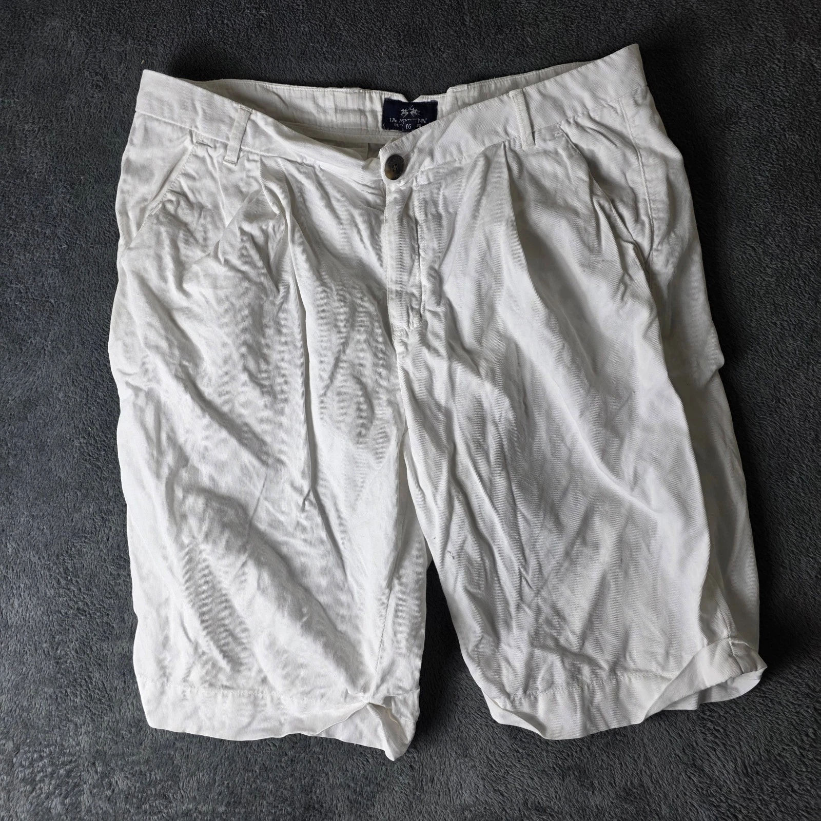LA MARTINA Linen Shorts Mens Size 34 White Linene Blend Casual Preppy