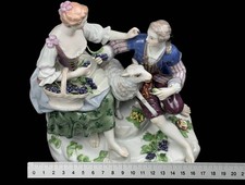 Meissen Shepherd Lovers Figurine Michel Victor Acier Porcelain Figure Rare