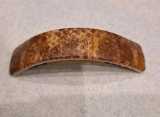 Brown Barrette Hair Clip Women Acrylic  Metal Rectangle Made in France