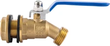 Brass Water Container/Rain Barrel Spigot, 3/4" GHT Male Threaded Quarter Turn Ba