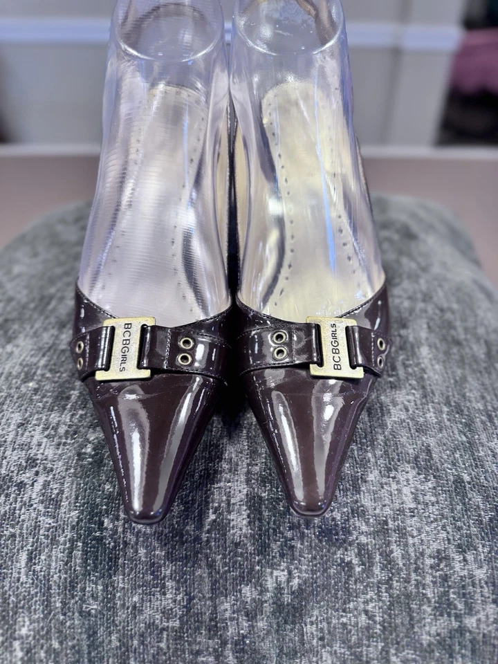 BCBGirls Women's Pointy Toe Sling backs Stiletto Heels Brown Size 7 - Image 2 of 4