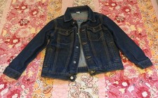 Oshkosh B Gosh Dark Denim Jean Jacket Kids Sz 7 Snap Button Pockets