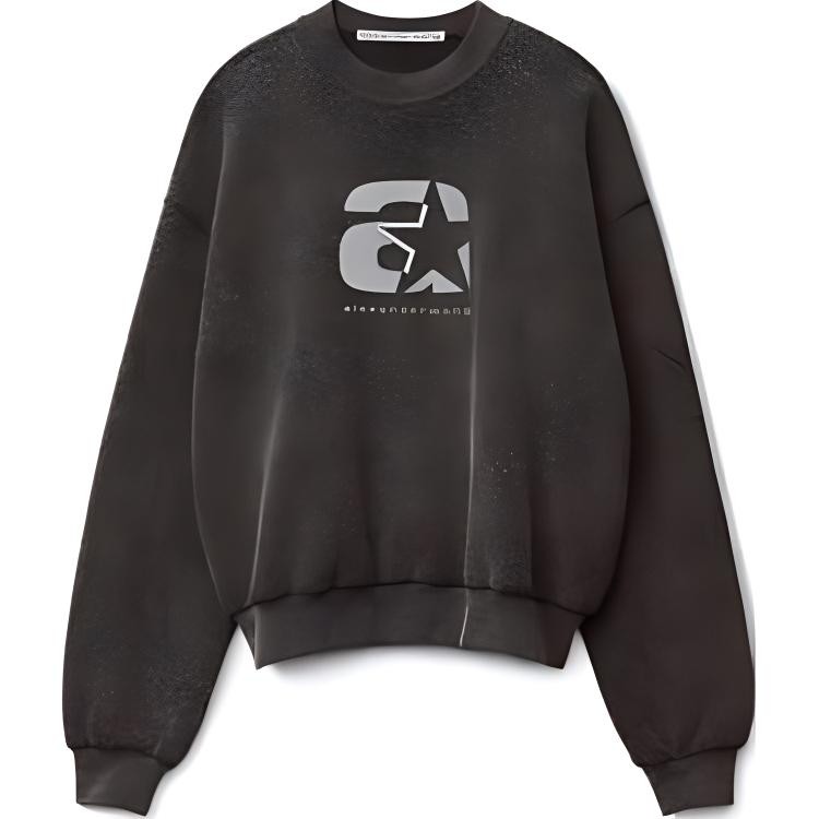 Alexander Wang SS23 Terry Cloth Sport Style Logo Pullover Sweatshirt