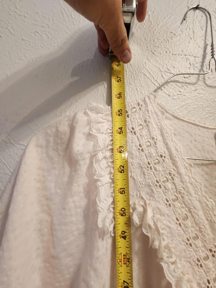 Vintage Gilligan O'Malley Nightgown Womens Medium Pink Lace Trim Maxi Gown 80s - Image 4 of 4