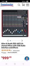 Allen  Heath ZED-16FX 16 Channel Recording and Live Sound Mixer - Black
