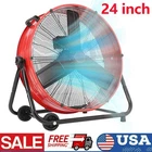24in Industrial Drum Fan 3 Speed 360° Tilt for Warehouse & Workshops Heavy Duty