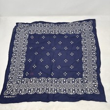 Vintage Bandana RN 14193 Color Fast 100 Cotton Navy Blue Made in USA