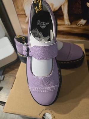 Dr Martens Addina Flower Lilac Purple Leather Mary Jane Platform