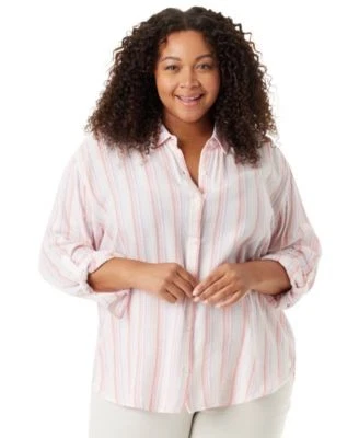 Gloria Vanderbilt Plus Size Amanda Button-Up 29038411961 1X RT $52.0