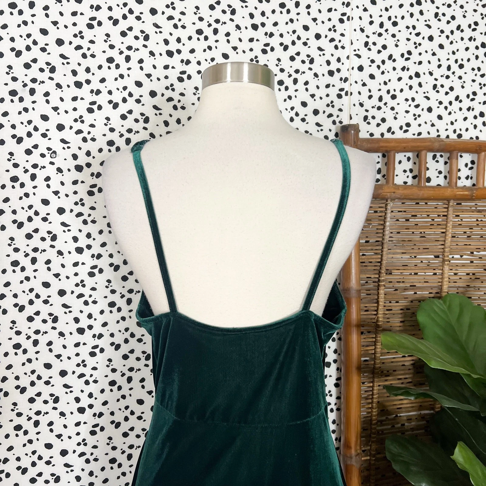 UNDERCOVER Victoria’s Secret Mini Abito Pigiama Lingerie Velluto Verde Foresta Y2K Vintage S