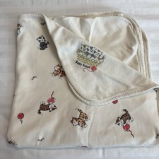 Vintage Baby Guess Layette Cotton Blanket Kittens & Yarn USA Made