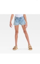 Girls' Mid-Rise Jean Shorts - art class  Light Wash 3 Inch Inseam, M 8