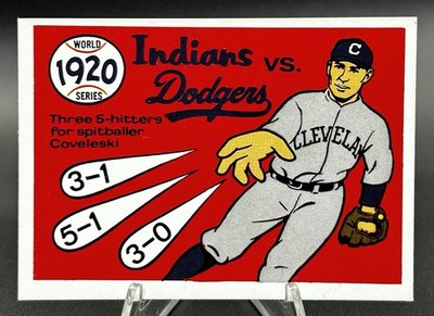 1968 RG Laughlin Fleer #17 1920 WS BASEBALL CARD-Indians vs Dodgers NM