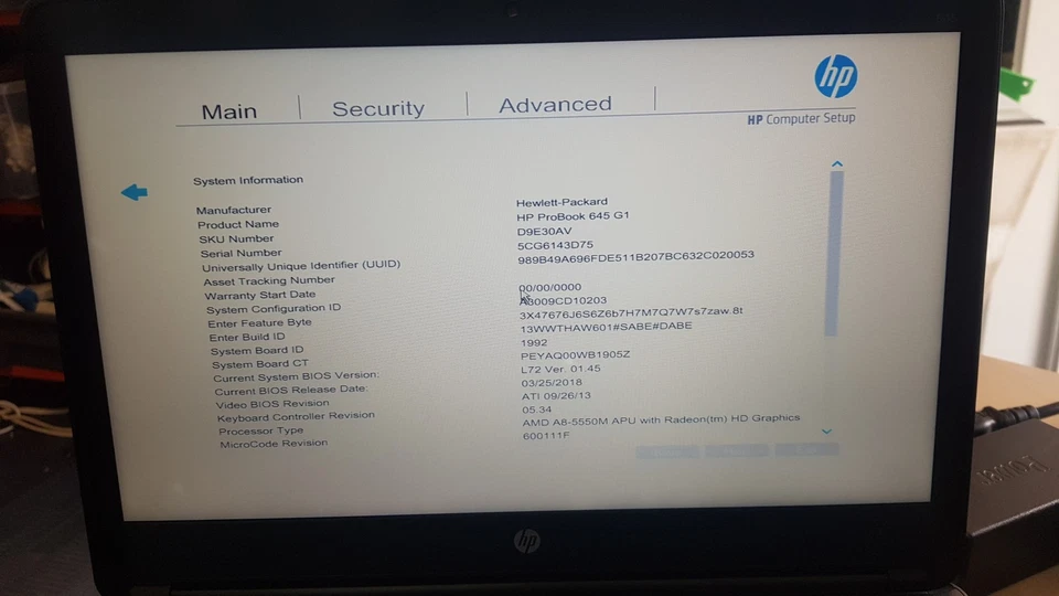 READ!! HP probook 645 g1 14" Laptop AMD A8-5500M 8GB No HDD - Image 3 of 4