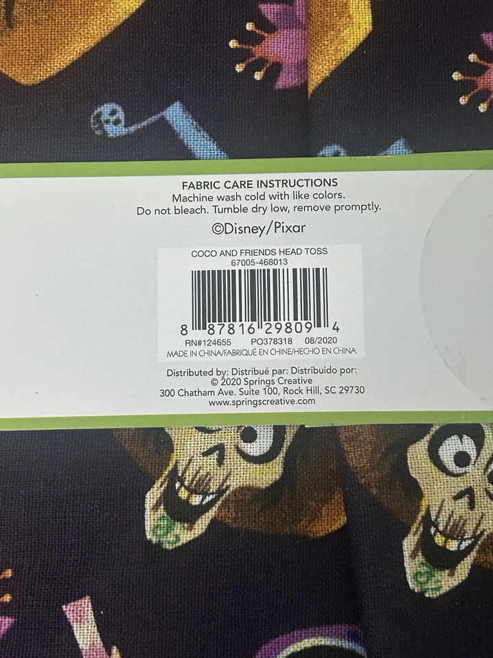 Disney Pixar Coco Friends Cabeza Lanzar Tela 1 yarda Algodón Acolchado Material de Costura Foto 4 de 4