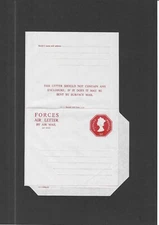 GB Stationery STO QEII 4d scarlet *OFFSET ERROR* Air Mail Letter Sheet H&B ASP53